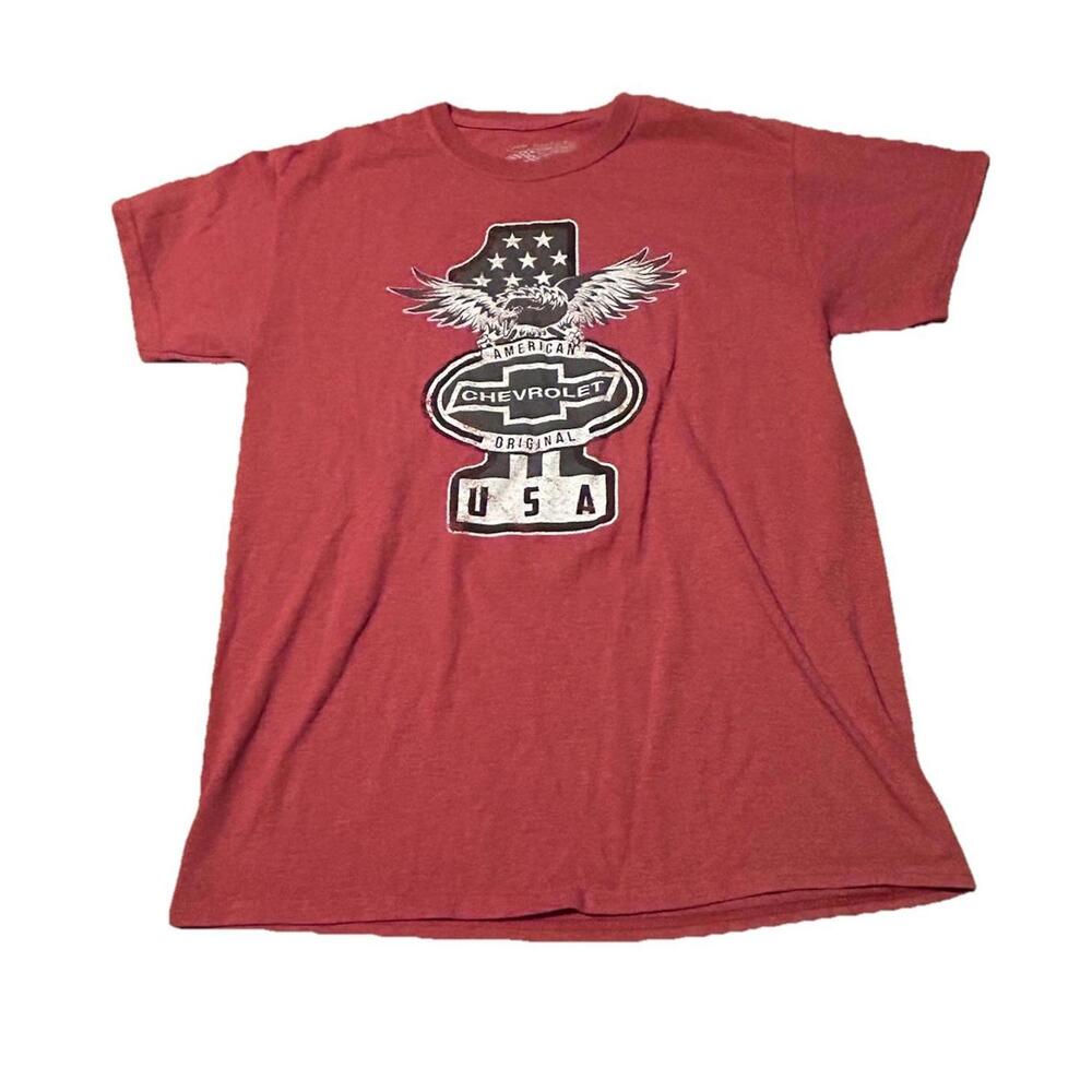 Chevrolet USA Graphic T Shirt Mens XL Red Eagle American Original Chevy Tee